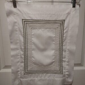 DEA ONE BOUDOIR SHAM MILANO WHITE RIC RASO EGYPTIAN COTTON 6-LINE EMBROIDERY